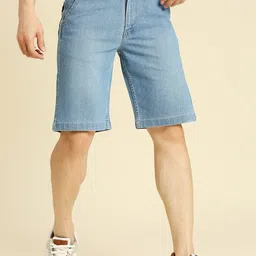 HJ HASASI Men Washed Stretchable Denim Shorts-image-49