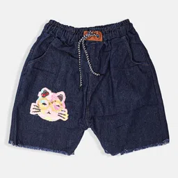MANZON Girls Self Design Mid-Rise Denim Shorts-picture-26