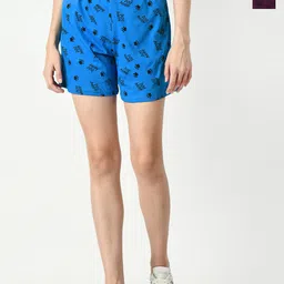 BAESD Women Pack of 2 Printed High-Rise Pure Cotton Shorts-picture-25