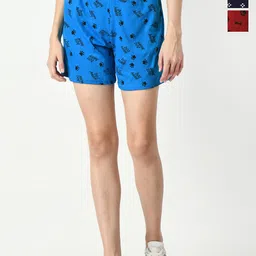 BAESD Women Pack of 3 Printed High-Rise Pure Cotton Shorts-picture-37