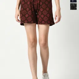 BAESD Women Pack of 3 Printed High-Rise Pure Cotton Shorts image 1