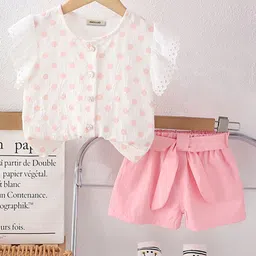 INCLUD Girls Printed Round Neck Top with Shorts image 1