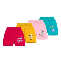 BAESD Kids Pack Of 4 Printed Low-Rise Cotton Sports Shorts-picture-37