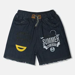 MANZON Girls Graphic Printed Mid-Rise Denim Shorts-picture-12
