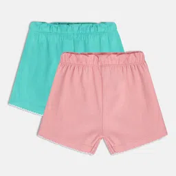 MINI KLUB Girls Pack Of 2 Mid Rise Pure Cotton Shorts-picture-49