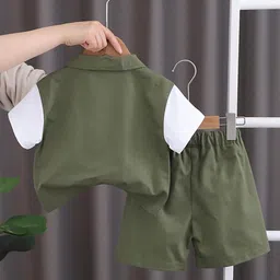 INCLUD Boys Colourblocked Shirt with Shorts image 4