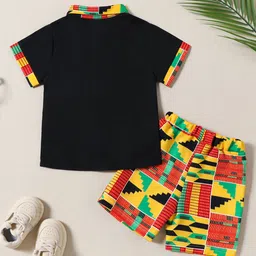 INCLUD Boys Printed Short Sleeves Shirt with Shorts image 2