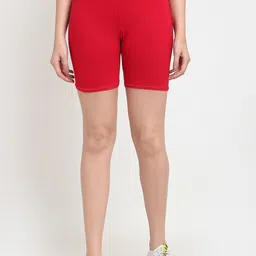 GRACIT Women Red Biker Shorts image 5