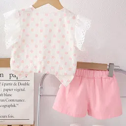 INCLUD Girls Printed Round Neck Top with Shorts image 2