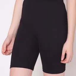 Bodycare Women Black Skinny Fit High-Rise Cycling Sports Shorts image 3