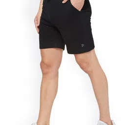 SPORTO Men Black Solid Sports Shorts image 4