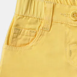 R&B Girls Yellow Laced Mid Rise Regular Fit Shorts image 3