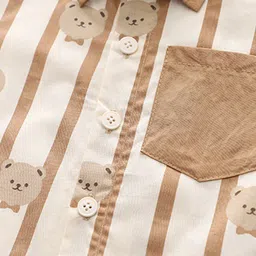 INCLUD Boys Self Design Shirt Collar Shirt with Short image 4