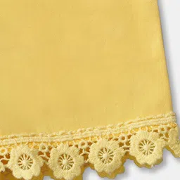 R&B Girls Yellow Laced Mid Rise Regular Fit Shorts image 2