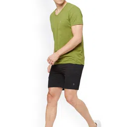 SPORTO Men Black Solid Sports Shorts image 5