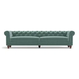 urban ladder create Winchester Luxe 4 Seater Fabric Sofa in Dusty Turquoise Velvet Colour-picture-18