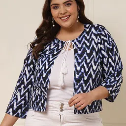 vibes by deebaco DEEBACO Women Printed Crop Tie-Up Shrug image 2