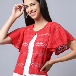 Rute Women Red Bohemian Shrug image 2