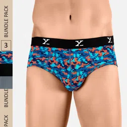 XYXX Men IntelliSoft Antimicrobial Micro Modal Pack of 3 Shuffle Briefs XYBRF3PCKN271S image 1