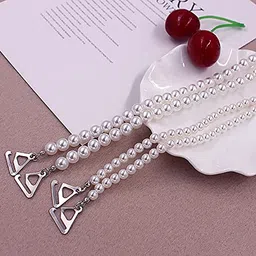 Licogel Decorative Removable Holder Woman Girls Ladies Bra Straps Faux Pearl Lightweight Nonskid Invisible Bra Shoulder Straps image 5