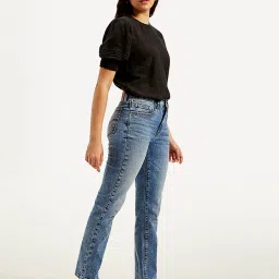 levi's Women's 724 Blue Straight Fit High Rise Jeans image 5