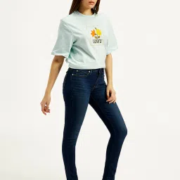 levi's Women's 711 Navy Blue Skinny Fit Mid Rise Jeans image 5