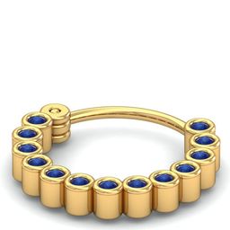 KUBERBOX 18KT Gold Bezel Sapphire Nose Ring-0.68gm-image-35