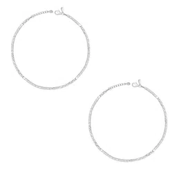 GIVA Rhodium-Plated 925 Sterling Silver Anklet image 2