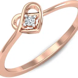 KUBERBOX 18KT Rose Gold Diamond Studded Ring-1.11gm image 4