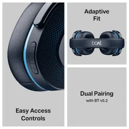 boAt Rockerz 413 Bluetooth Headphone with Mic (60 Hours Playback, Over Ear, Oceana Blue) image 3