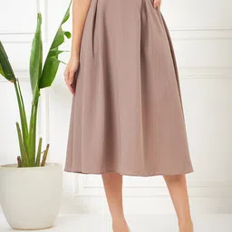 Kibo Pleated A-Line Midi Skirt-picture-50