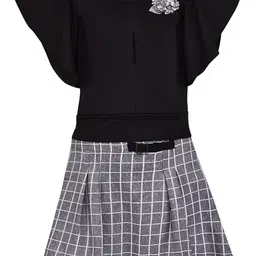 Wish Karo Girls Grey & Black Top with Skirt-image-64