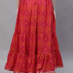SOUNDARYA Bandhani Printed Flared Pure Cotton Maxi Skirt image 5