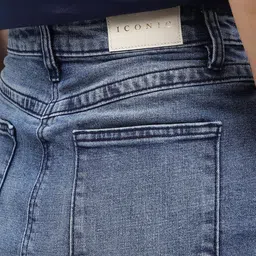 Iconic Self-Design Pencil Mini Pure Cotton Skirt image 4