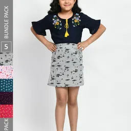 BAESD Girls Pack Of 5 Mini A-Line Pure Cotton Skirts-picture-57