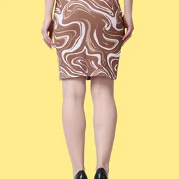 Popwings Pack Of 2 Abstract Printed Straight Above Knee Length Skirts image 5