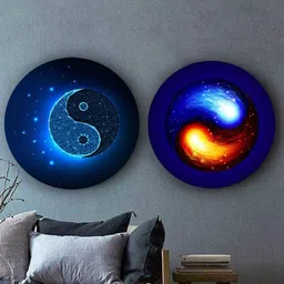 the artment THE ARTMENTIn The Spirit Of Yin & Yang Canvas 2 Pcs Round Wall Art - 11.8x11.8In-picture-27