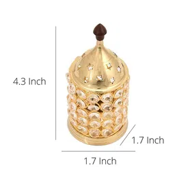 Craftvatika Gold Toned Brass Decorative Akhand Diya Oil Lamp image 2