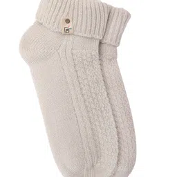 Bharatasya Off White Acrylic Ankle-Length Socks-picture-32