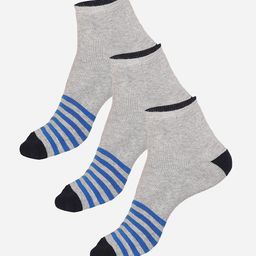 Bodycare Men Pack Of 3 Striped Ankle-Length Socks-picture-8
