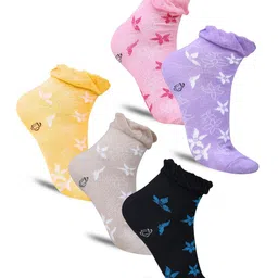 Dollar Socks Women Pack Of 5 Patterned Cotton Ankle-Length Socks image 1