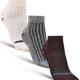 Dollar Socks Men Pack Of 3 Striped Patterned Cotton Ankle-Length Socks-picture-44