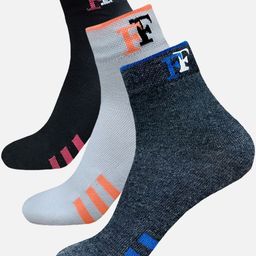 FIMS Men Pack Of 3 Striped Crew Ankle Length Socks-picture-46