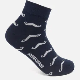 UnderJeans by Spykar Men Blue & White Patterned Cotton Ankle-Length Socks-picture-30