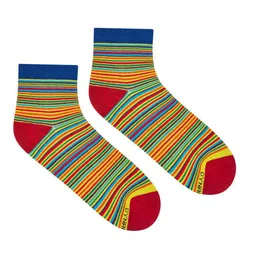 Dynamocks Unisex Yellow & Red Striped Ankle Length Socks-picture-32