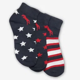 JUMP USA Women Pack of 3 Assorted Cotton Ankle-Length Socks-image-0