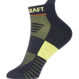 Wildcraft Adults Navy Blue & Yellow Pack of 3 Colourblocked Ankle Length Socks image 3