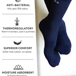 Heelium Men Set of 2 Odour-Free Breathable Bamboo Crew Length Socks image 5