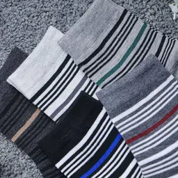 Brauch Men Pack Of 5 Cotton Striped Above Ankle Length Socks image 5