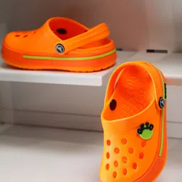 ABROS Unisex Kids Orange Rubber Clogs-picture-37